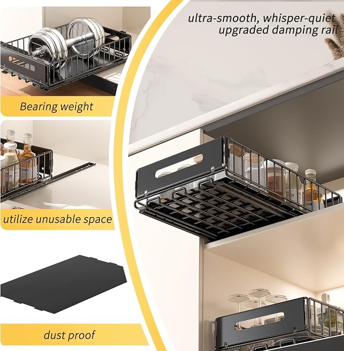 PureBox Pull Out Cabinet Organizer,Deep Storage for pantry,kitchen cabinets - Image 2