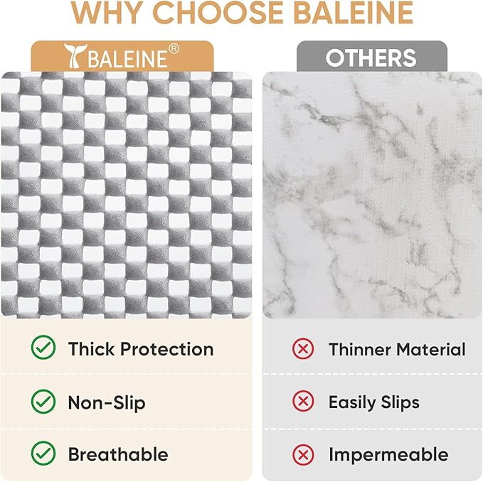 BALEINE Non-Adhesive Drawer Shelf Liners for Kitchen Cabinets, 12'' x 30' - Image 5