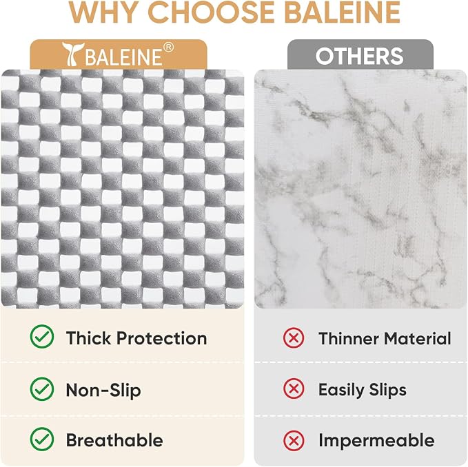 BALEINE Non-Adhesive Drawer Shelf Liners for Kitchen Cabinets, 17.5'' x 20' - Image 5