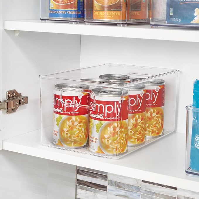iDesign Pantry Organizer Bins with Handles, Set of 4, Clear - Image 8