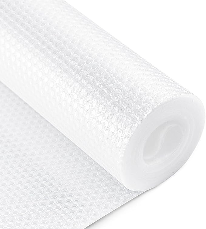 Bloss Shelf Liners, Non Adhesive EVA Drawer Mat Liners Roll for Bathroom, Kitchen, Desks, Deco Shelves 12x59 inch-Clear by Bloss