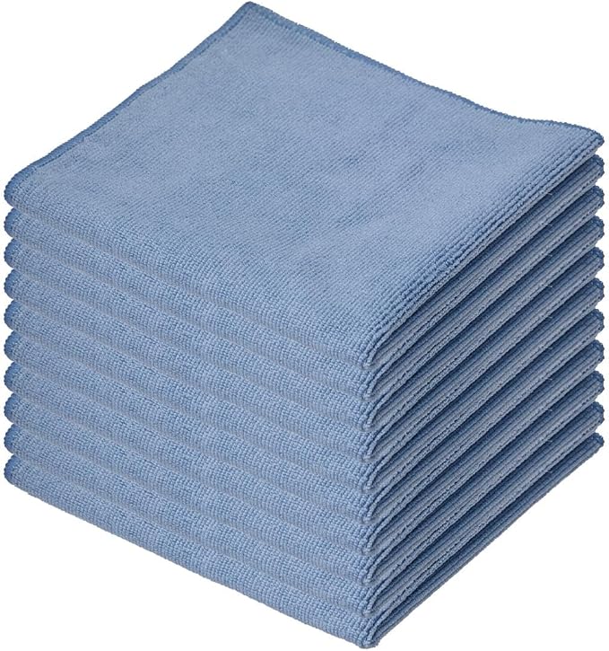 Superio Microfiber Cleaning Cloth 16" x 16" Blue Washing Towel for Home, Kitchen, Auto, Window and Office/No Detergents Needed, Scratch & Streak Free, Miracle Clean, Ultra-Fast Drying, 10 Pack by Superio