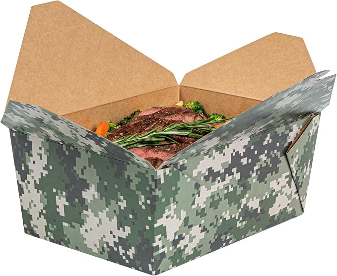 Restaurantware Paper Food Box 50 Count 90 Oz Leakproof Paper Lunch Box Greaseproof Food Container Tab-Lock Design 8.5 x 6.2 x 3.5 Inches Green - Image 13