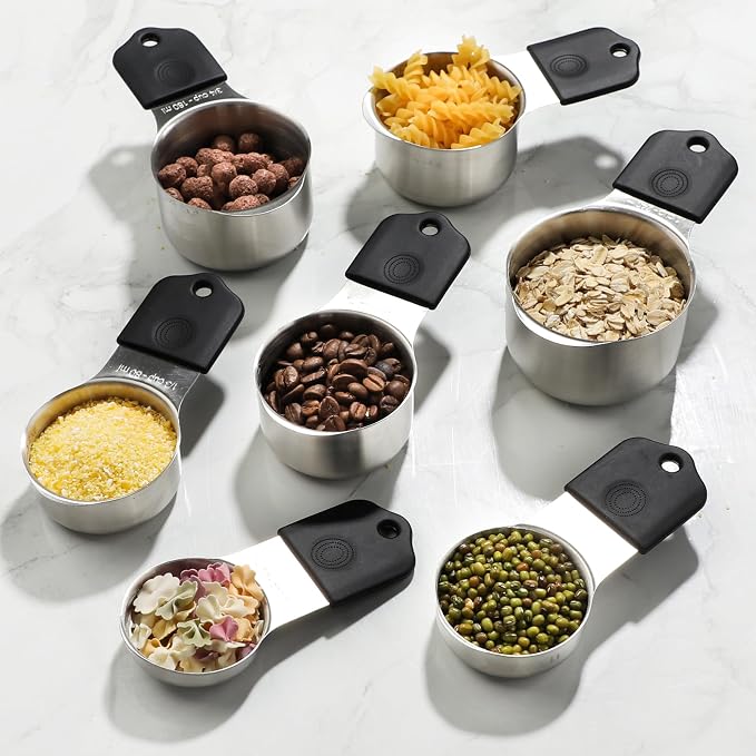 Magnetic Measuring Cups Set of 7 Stainless Steel Stackable Measuring Cups | Heavy Duty Measuring Cups for Dry and Liquid Ingredients - Image 5