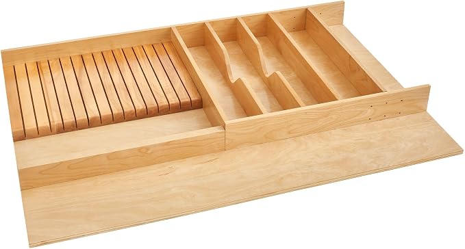 Rev-A-Shelf Trim-to-Fit Wooden Knife Block Drawer Divider, 33.13"x22" by Rev-A-Shelf