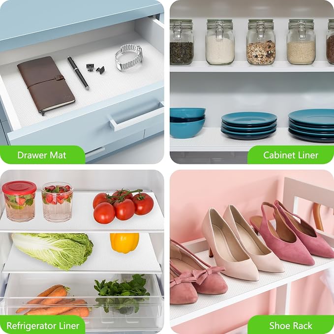 Shelf Liner Non Adhensive,Kitchen Cabinet Drawer Mat White 11.8"× 59" - Image 2