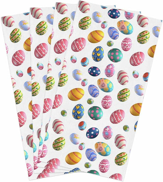 Smile Sunflower Easter Eggs Kitchen Towels,Microfiber Cleaning Cloths Colorful Eggs Dish Towels for Kitchen, Pack of 4 Absorbent Reusable Dish Towels,Tea Towels,Bar Towels,18x28 Inch by Smile+Sunflower