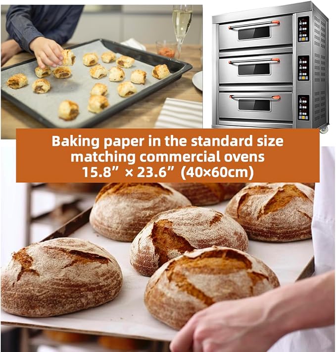 16x24" 2000 Bulk Sheets Commercial Baking Parchment Paper Industrial Grade | Unbleached pre-cut full sheet pan liners, non-stick 428°F food-safe oven paper for bakeries, restaurants & food processing - Image 6