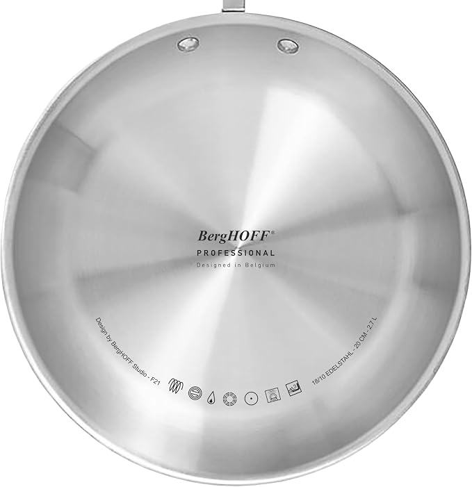 Berghoff Professional Tri-ply 8" Frying Pan,18/10 Stainless Steel - Image 6