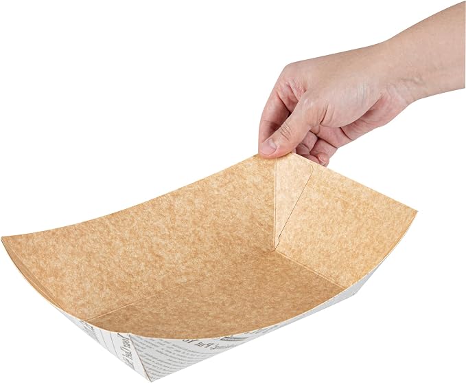Restaurantware Paper lb Newsprint Food Tray Boat, 50 Pack - Image 10