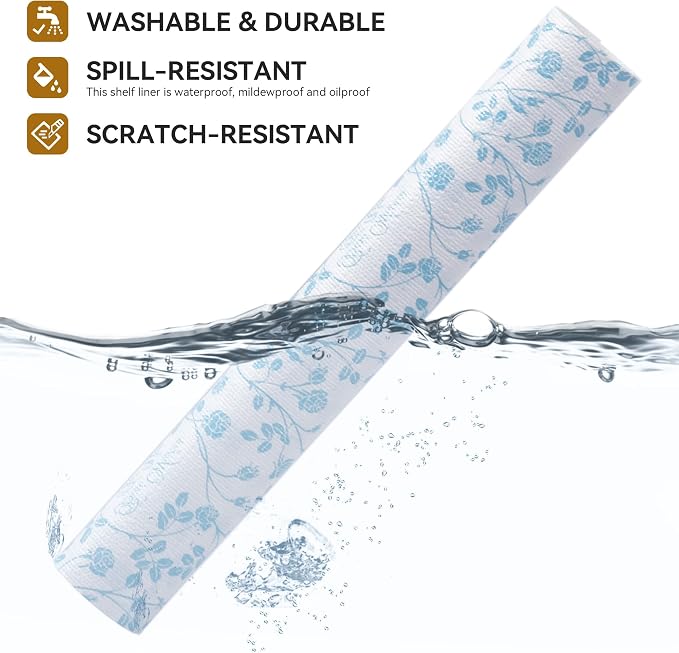 Shelf Liner 12 Inch x 10 Feet Non Adhesive Non Slip Wisteria Blue Non Slip - Image 2