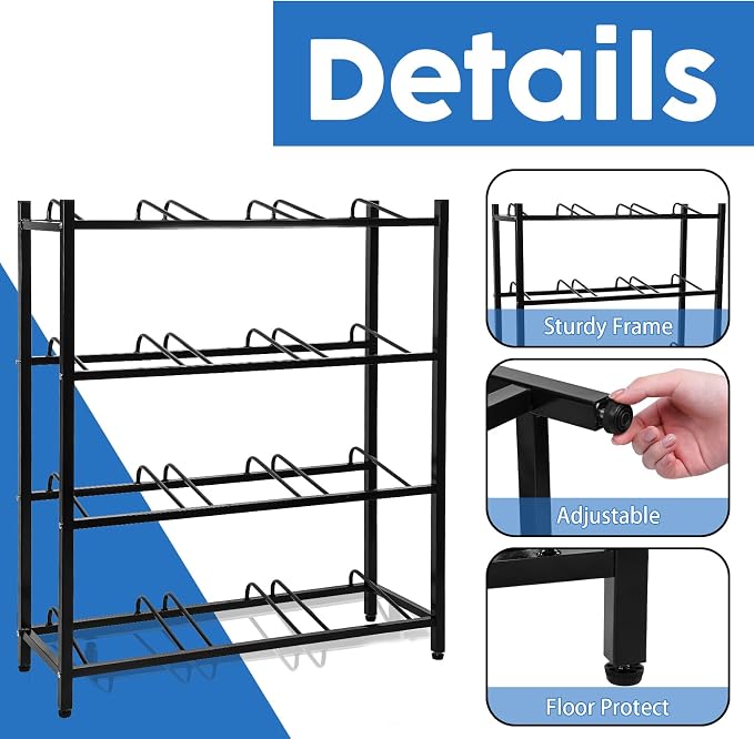 Nuogo 5 Gallon Water Jug Rack 5 Gallon Water Jug Holder Water Jug Holder Stand Heavy Duty Water Bottle Organizer Storage Rack Accessory for Home Room Kitchen (4 Tiers) - Image 4