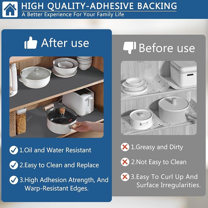 Self Adhesive Shelf Liner, 23.6" x 393.7" Contact Paper for Cabinets Drawer - Image 3