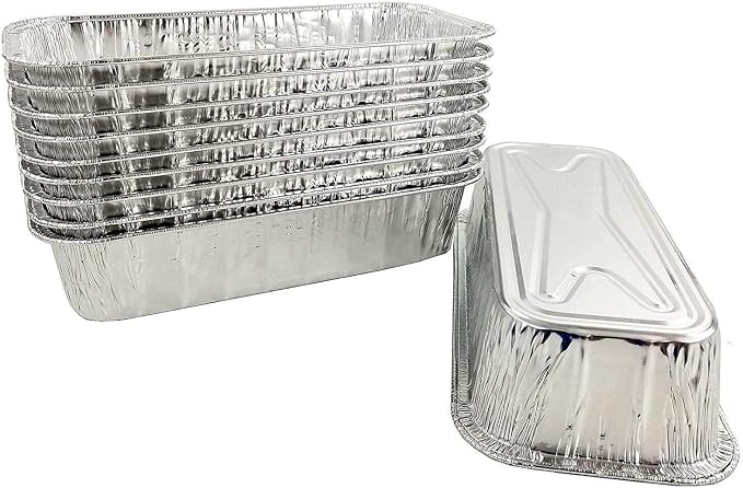 PACTOGO 3 lb. Disposable Aluminum Foil Loaf Bread Baking Cooking Pan 10.75" x 4.5" x 2.31" - Heavy Duty Made in USA (Pack of 120) - Image 3