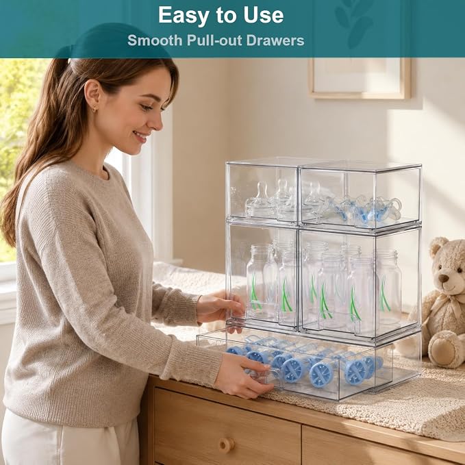 Baby Bottle Organizer for Countertop Food-grade Acrylic Storage for Cabinet - Image 3