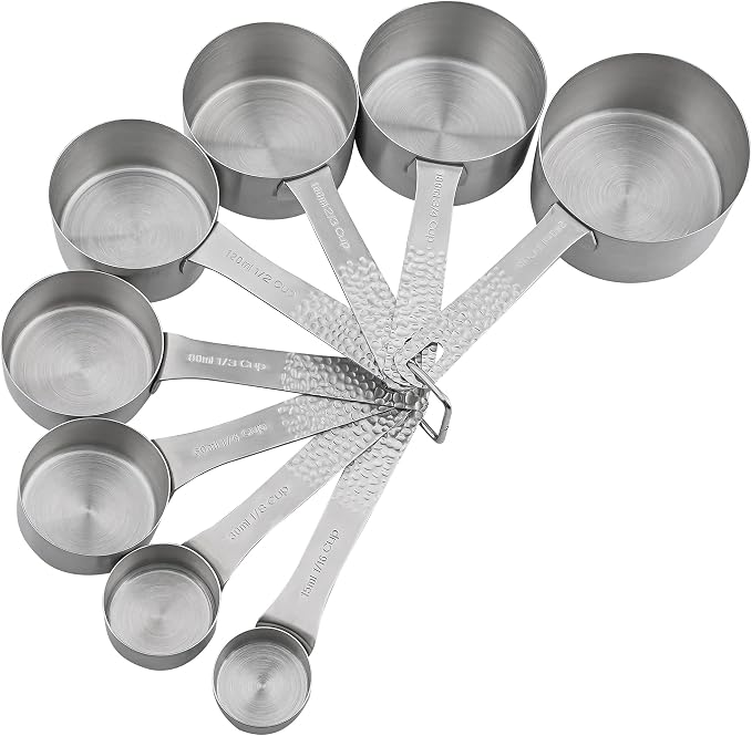 Measuring Cups and Spoons Set 19, Stainless Steel Measuring Cups and Spoons Set for Baking, Metric &US Metal Kitchen 8 Measuring Cup & 9 Measure Spoon & Equivalents & Leveler Set - Image 2