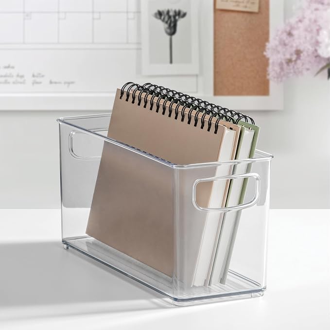 iDesign Slim Clear Plastic Stackable Storage Bin, Tall Narrow, 4-Pack | Kitchen or Pantry Organizer - Image 8