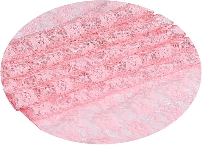 VDS Pack of 20 Floral Lace Table Runners Centerpiece Cloth Linen for Wedding Bithday Graduation Engagement Ceremony Events Party Banquets Table Decoration (12x108 inch) (Blush Pink) - Image 3