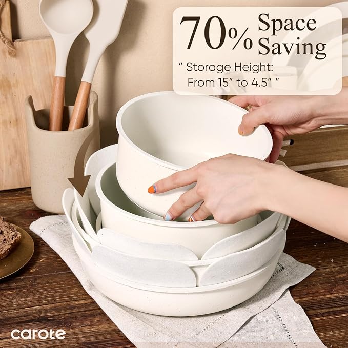 CAROTE 21pcs Pots and Pans Set Non Stick, Cookware Set Detachable Handle - Image 4