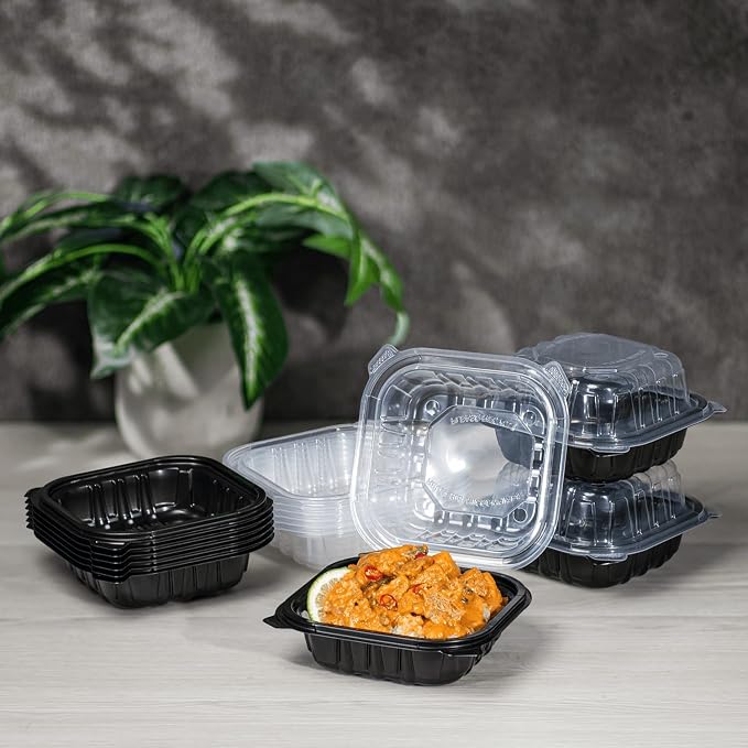 Karat Premium PP Hinged Container [300 ct], Take Out Food Containers - Case (6"x6", 1 compartment) - Image 9