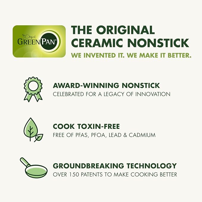 GreenPan Treviso 10 Piece Cookware Set, Non-Toxic PFAS-Free Stainless Steel Ceramic Nonstick Coating, Induction Suitable, Pots, Pans Lids, Sauté & Saucepans, Multi Clad, Dishwasher & Oven Safe - Image 11
