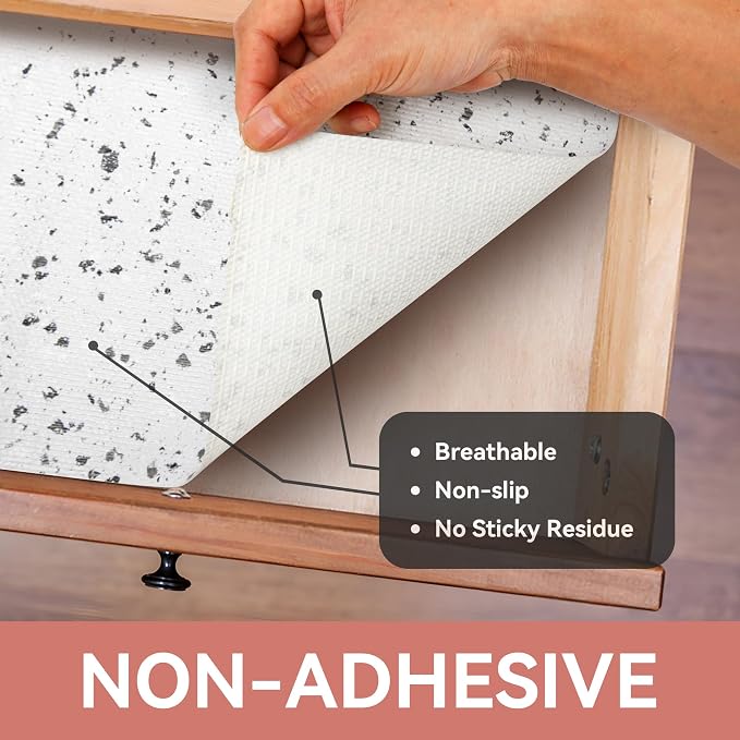Shelf and Drawer Liner 18 Inch x 4 Feet Trimmable Terrazzo Speckled White - Image 8