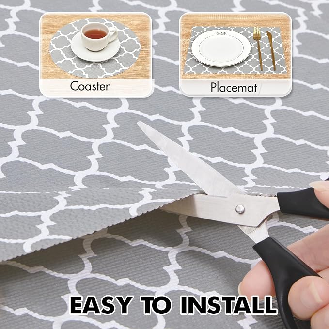 Viseeko Shelf and Drawer Liner for Kitchen Cabinet, 18in x 20ft - Image 5