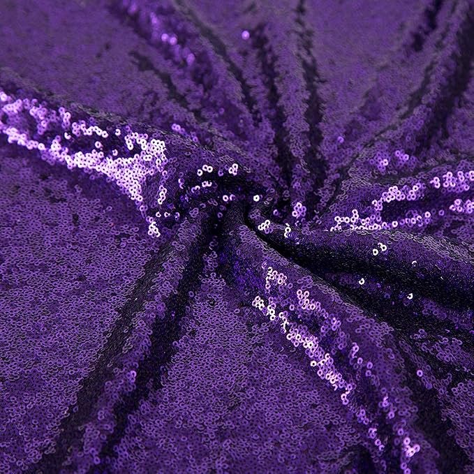 JYFLZQ Purple Sequin Tablecloth, Glitter Party Table Cover 90 Inch Round - Image 6