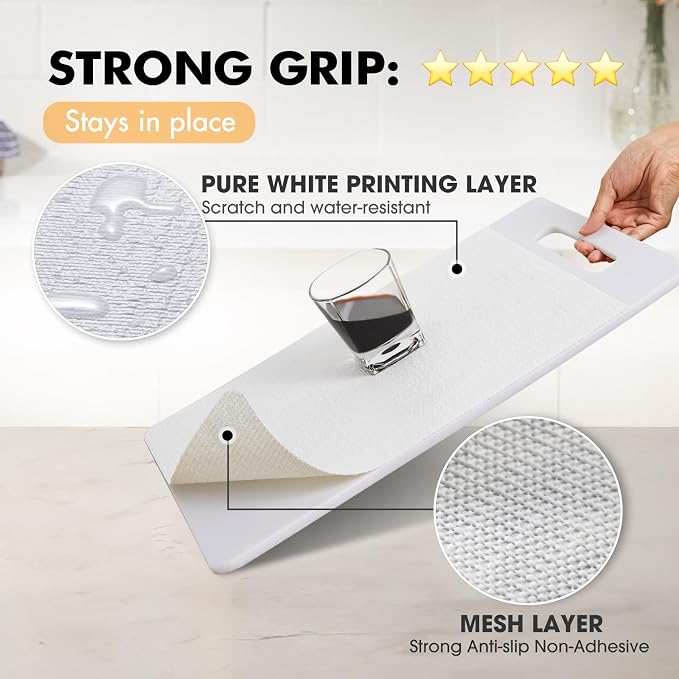 Viseeko Shelf and Drawer Liner for Kitchen Cabinet, White, 24in x 30ft - Image 2