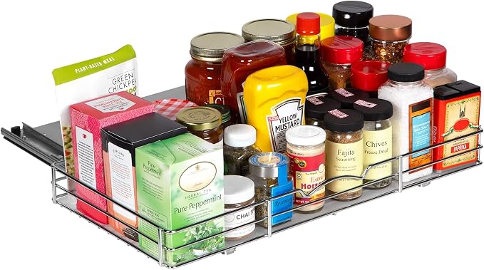 Pull-Out Cabinet Spice Rack Organizer, 20 ⅜"W x 10 ⅜"D x 2 ¾"H by HOLDN%E2%80%99STORAGE
