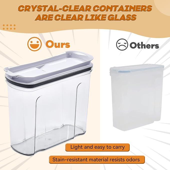 Cereal Containers Storage Set, Airtight Food Storage Container with Lid 3.5L,2PCS BPA-FREE Plastic Pantry Organization Canisters for Rice Cereal Flour Sugar Dry Food in Kitchen… - Image 6