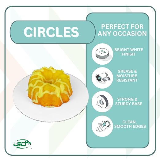 SCT Bright White Cake Circle (100 Pack), 6 Inch Diameter, Single Wall, C Flute, Corrugated, Cakes, Pies, Pizzas, Recyclable, 11203 - Image 3