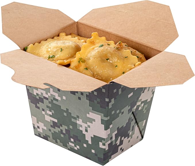 Restaurantware 16 oz Paper Camouflage Noodle Take Out Container, 200 Ct - Image 10