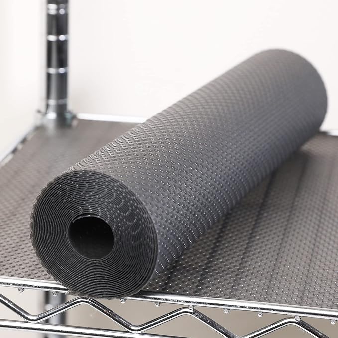 FLPMIX Wire Shelf Liner 16 inch Wide, Thick Pantry Shelf Liner, Standard Size (16 by 197 Inch, Transparent Grey), Easy to Cut, Waterproof Plastic Cabinets Drawer Liner by FLPMIX
