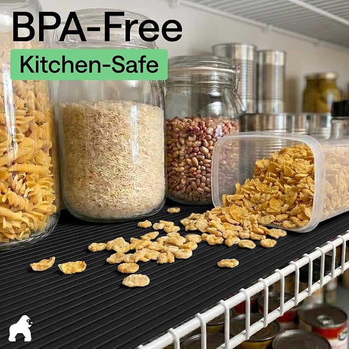 GORILLA GRIP Shelf Liner, Non-Adhesive Cabinet Liners, 24" x30' Jet Black - Image 9