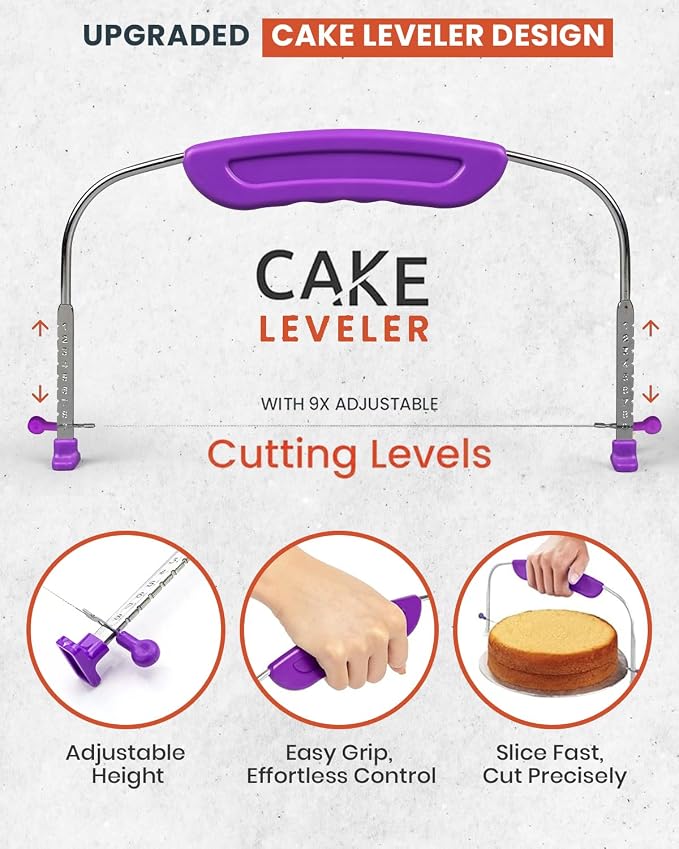 RFAQK 250 PCs Aluminum Cake Decorating Tools Kit with 12" Metal Turntable & Knife set-48 Numbered Icing Tips-3 Russian Piping Nozzles-Straight & Angled Spatula-Cake Leveler& Baking Supplies Tools - Image 4
