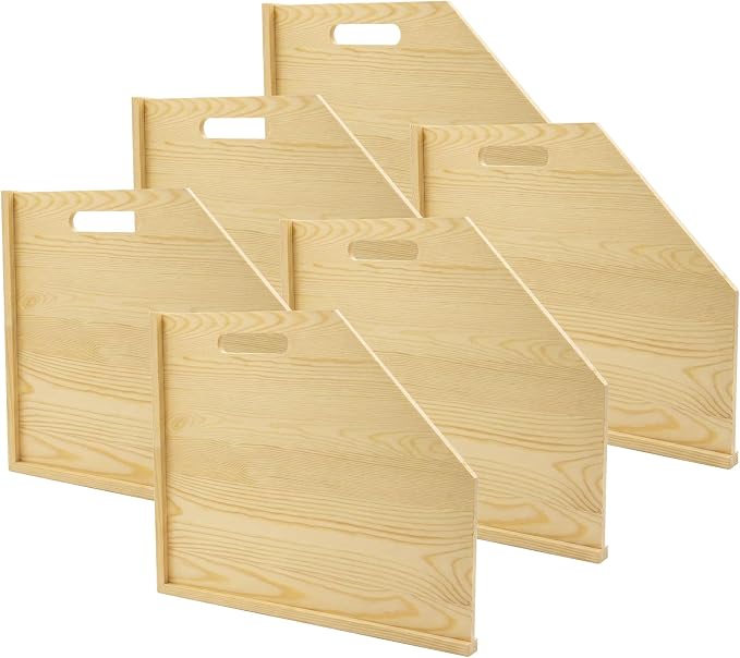 6 Pack Solid Wood Tray Dividers for Cabinet, Cookie Sheet Organizer for Cabinets, Baking Sheet Organizer, No-Cut Kitchen Cabinet Dividers, Cookie Trays for Kitchen, Pantry Storage (12, Pounds) - Image 8