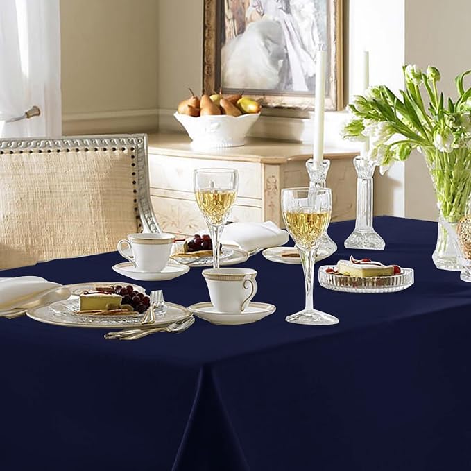 Fitable 6 Pack Navy Tablecloths 90x132 Inch for 6 Foot Rectangle Tables - Image 2
