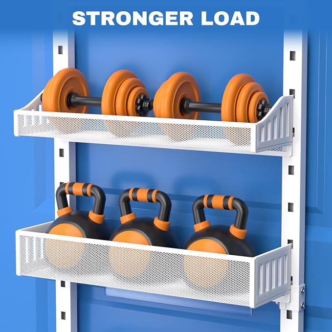 coobest 8-Tier Over the door Spice Rack Organizer, Large Heavy Duty Metal Wall Mount or Over The Door, 2 in 1 Rust-Proof Hanging Storage Shelf for Kitchen Pantry, Bathroom, Laundry Room, Closet - Image 7