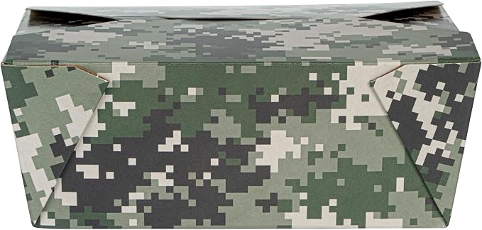 Restaurantware-Bio Tek 6.7 x 5.5 x 2.6 Inch Food Containers, 200 Durable Takeaway Boxes - Disposable, Sturdy, Camouflage Paper 45 Ounce Takeout Boxes, Rectangle, For Takeout And Delivery, Or Picnics - Image 15