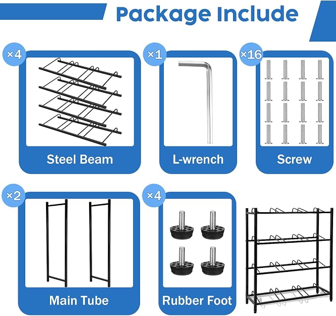 Nuogo 5 Gallon Water Jug Rack 5 Gallon Water Jug Holder Water Jug Holder Stand Heavy Duty Water Bottle Organizer Storage Rack Accessory for Home Room Kitchen (4 Tiers) - Image 5