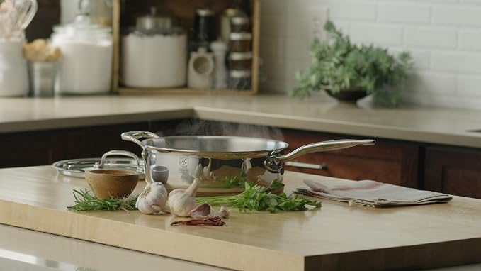 Heritage Steel 4 Quart Sauté Pan with Lid - Titanium Strengthened 316Ti Stainless Steel with 5-Ply Construction - Induction-Ready and Fully Clad, Made in USA - Image 4