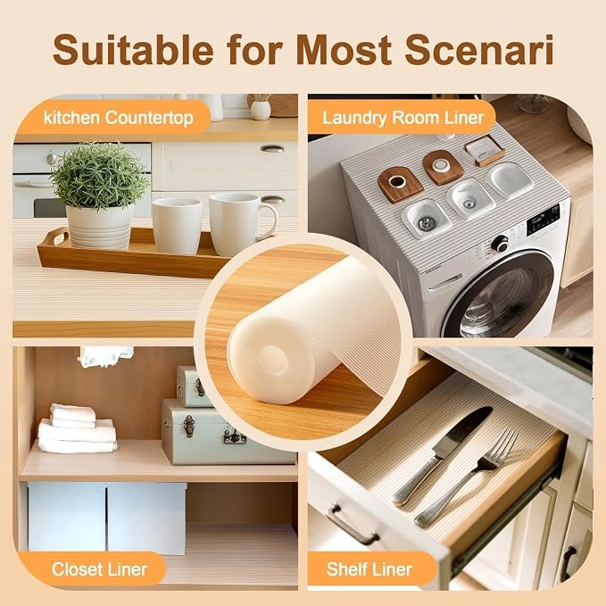FEXIA Shelf Liner 24IN x 30FT for Kitchen Cabinet Drawer, Fridge Liner - Image 7