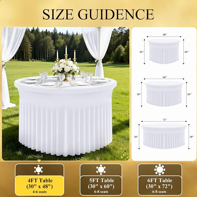 Moosfor 2 Pack Spandex Fitted Rectangle Tablecloth, Elastic Table Skirt - Image 5