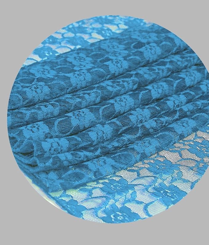 VDS Pack of 25 Floral Lace Table Runners Centerpiece Cloth Linen for Wedding Bithday Graduation Engagement Ceremony Events Party Banquets Table Decoration (12x108 inch) (Turquoise) - Image 3