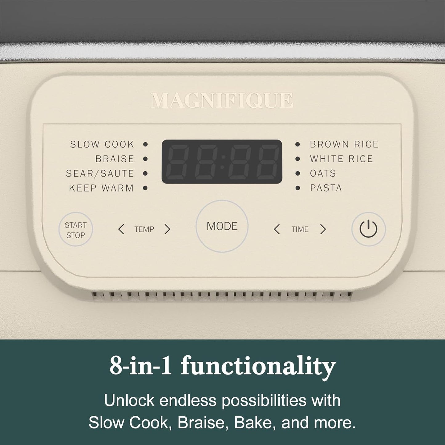 6 Quart Multi-Cooker, with 8-in-1 Casserole Programmable Slow Cooker, Dutch Oven, Pasta, Nonstick, Oven Safe Pot to 500°F Oatmeal Oatmeal