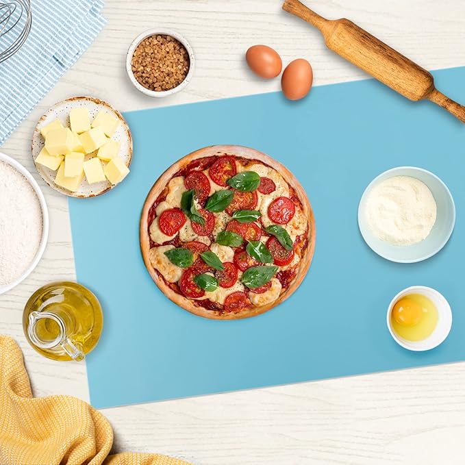 Large Silicone Heat Resistant Mat 78.7” x 15.7”, Nonslip Silicone Mats for Kitchen Counter, Countertop Protector, Nonstick Waterproof Craft Mat Table Placemat, Cyan - Image 3