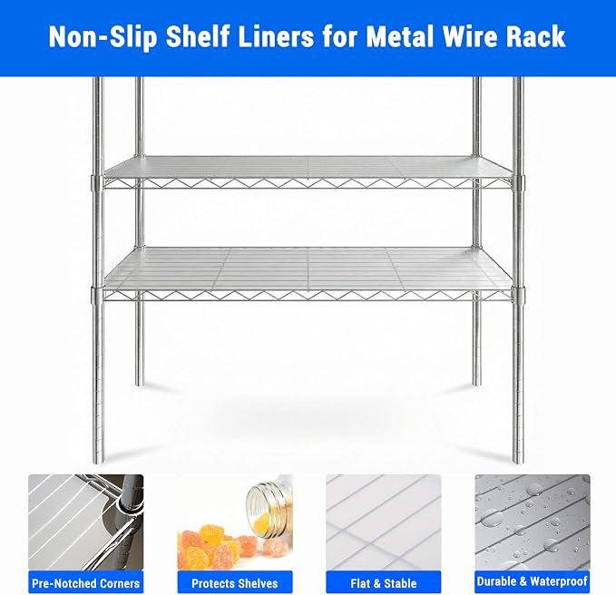 Wire Shelf Liners 16x36, 5 Pack Heavy Duty Wire Shelving Plastic Mats, Waterproof Non-Slip Shelf Liners for Kitchen, Closet, Pantry - Transparent - Image 6