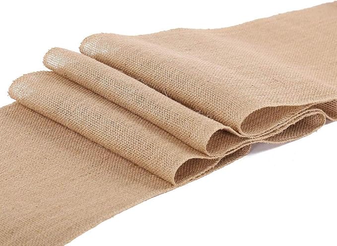 Burlap Table Runner 12 Inch by 50 Yards Natural Jute Hessian Burlap Roll Crafts Fabric Rolls with Sewn Edges for Country Rustic Party Wedding Decorations Farmhouse Kitchen Decor(12" x50Yard) - Image 4