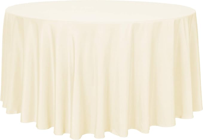 sancua Round Tablecloth, 120 Inch, Beige by sancua